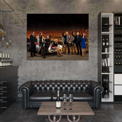 Melrose Place TV Series 2009 Cast Characters Night City Skyline Wall Art Print Poster