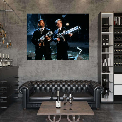 Men in Black 1997 Movie Weapons Tommy Lee Jones Agent K Will Smith Agent J Wall Art Print Poster