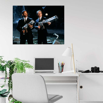 Men in Black 1997 Movie Weapons Tommy Lee Jones Agent K Will Smith Agent J Wall Art Print Poster
