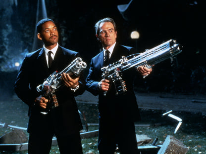 Men in Black 1997 Movie Weapons Tommy Lee Jones Agent K Will Smith Agent J Wall Art Print Poster