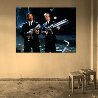 Men in Black 1997 Movie Weapons Tommy Lee Jones Agent K Will Smith Agent J Wall Art Print Poster