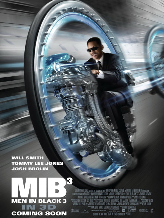 Men in Black 3 Monowheel Movie Will Smith Agent J Wall Art Print Poster