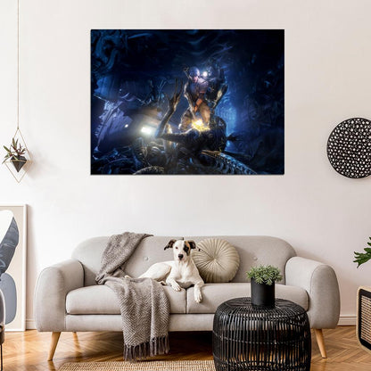 Aliens vs Predator AVP versus Marine Fight Video Game Art Wall Art Print Poster