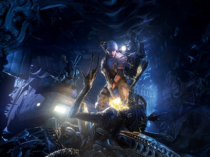 Aliens vs Predator AVP versus Marine Fight Video Game Art Wall Art Print Poster