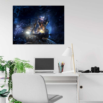 Aliens vs Predator AVP versus Marine Fight Video Game Art Wall Art Print Poster