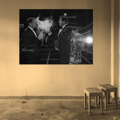 Rat Pack Smoke Retro Group Frank Sinatra BW Wall Art Print Poster