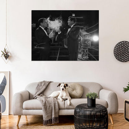 Rat Pack Smoke Retro Group Frank Sinatra BW Wall Art Print Poster