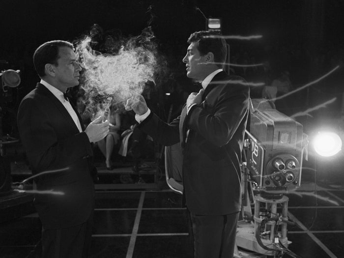 Rat Pack Smoke Retro Group Frank Sinatra BW Wall Art Print Poster