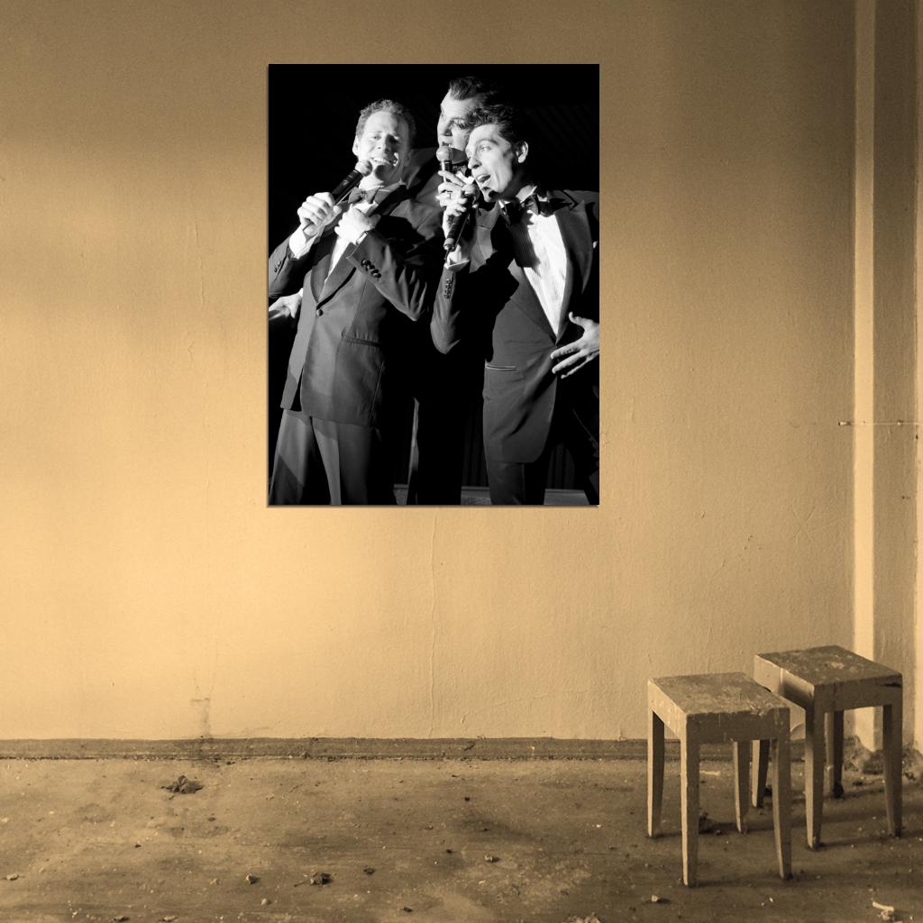 Rat Pack Retro Music Band BW Wall Art Print Poster