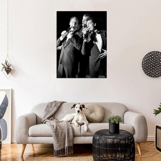 Rat Pack Retro Music Band BW Wall Art Print Poster