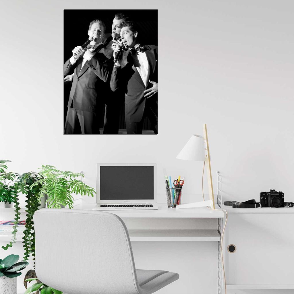 Rat Pack Retro Music Band BW Wall Art Print Poster