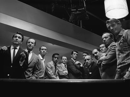 Rat Pack Pool Table Retro Music Band BW Wall Art Print Poster