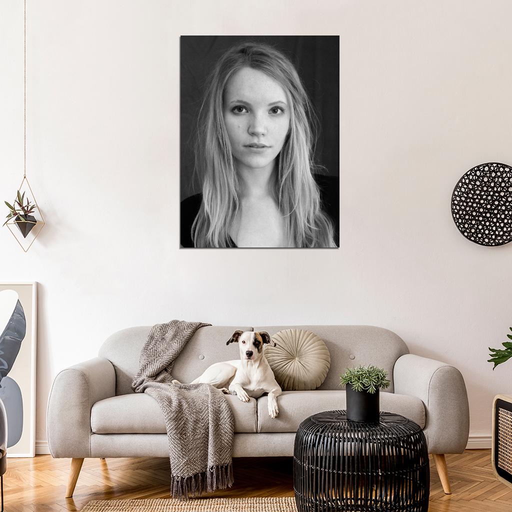 Tamzin Merchant Beautiful Actress Hot Portrait BW Wall Art Print Poster