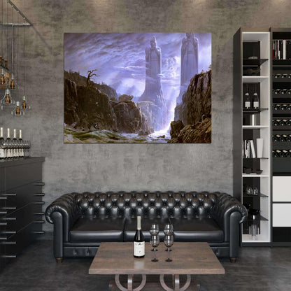 The Gates of Argonath The Pillars of Kings Lord of the Rings Painting Art Wall Art Print Poster