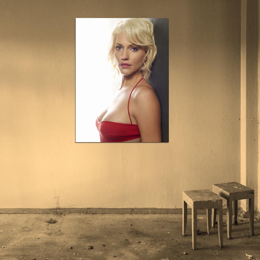 Tricia Helfer Beautiful Hot Actress Sexy Red Dress Wall Art Print Poster