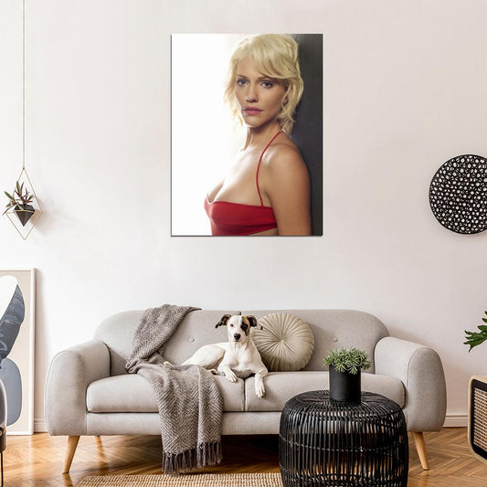 Tricia Helfer Beautiful Hot Actress Sexy Red Dress Wall Art Print Poster
