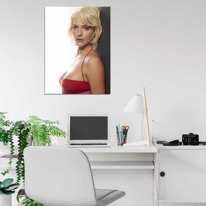 Tricia Helfer Beautiful Hot Actress Sexy Red Dress Wall Art Print Poster