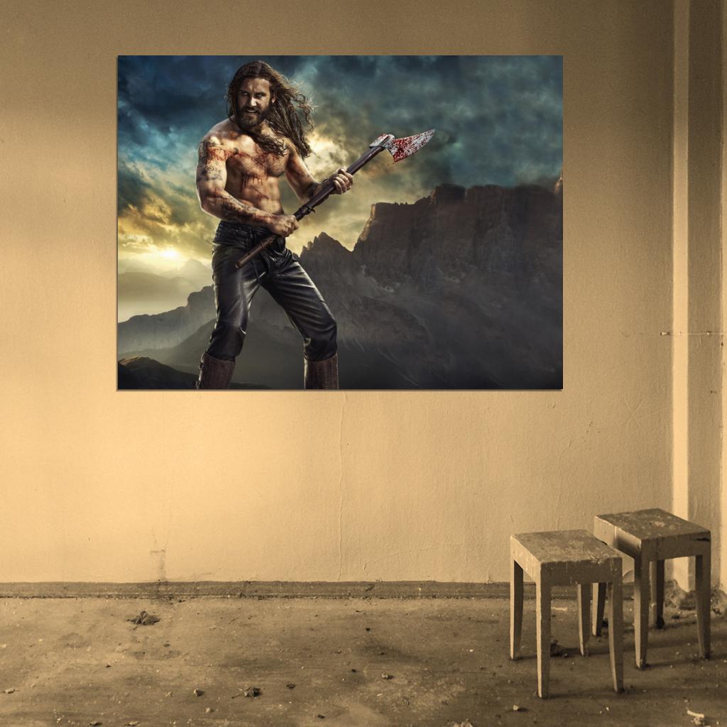 Clive Standen Rollo Axe Vikings TV Series Wall Art Print Poster