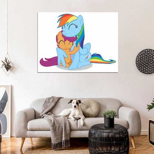 Rainbow Dash Scootaloo My Little Pony Friendship Is Magic Cute Beautiful Cartoon Art Wall Art Print Poster
