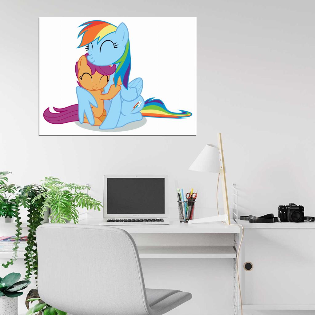 Rainbow Dash Scootaloo My Little Pony Friendship Is Magic Cute Beautiful Cartoon Art Wall Art Print Poster