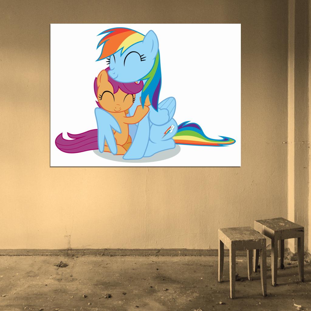 Rainbow Dash Scootaloo My Little Pony Friendship Is Magic Cute Beautiful Cartoon Art Wall Art Print Poster
