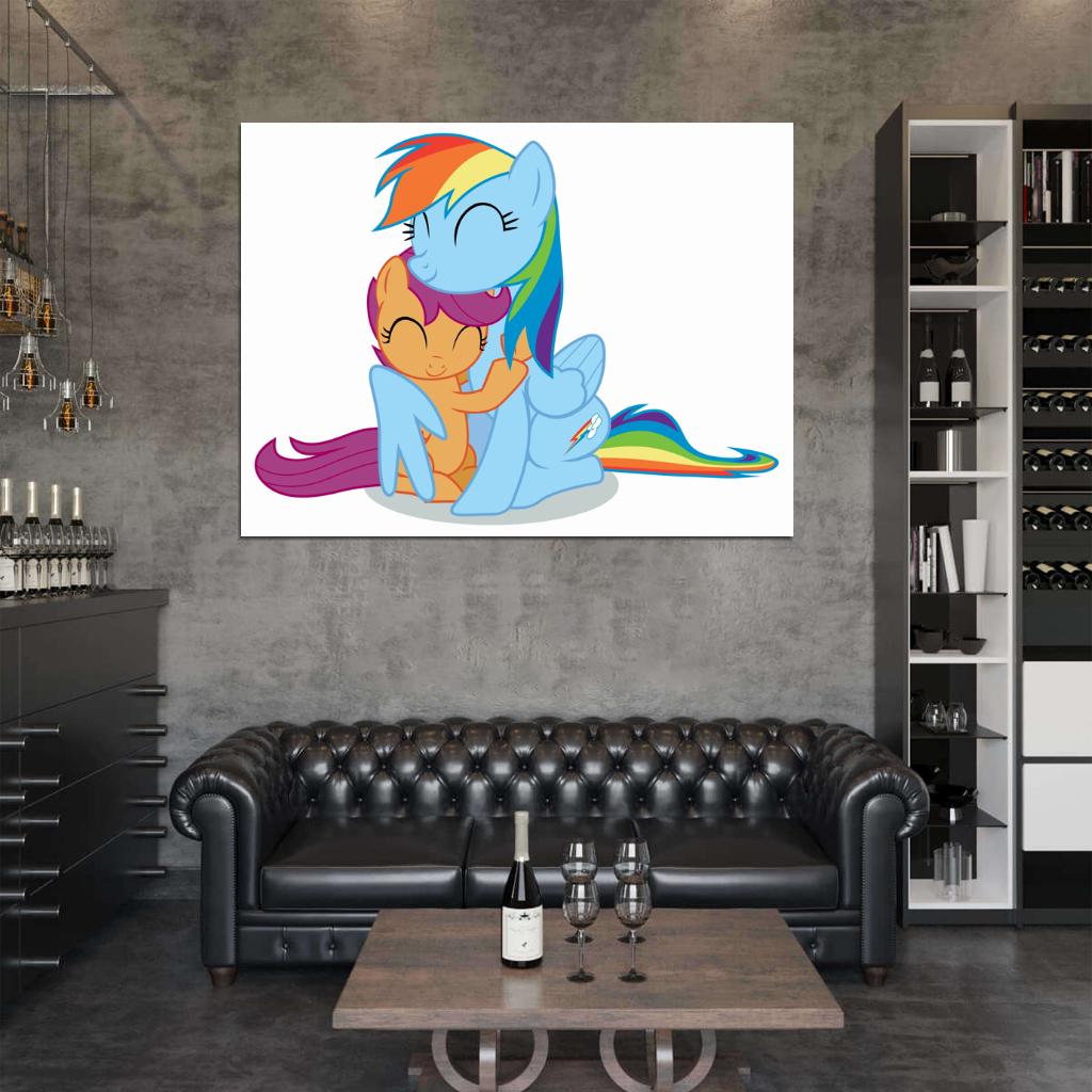 Rainbow Dash Scootaloo My Little Pony Friendship Is Magic Cute Beautiful Cartoon Art Wall Art Print Poster