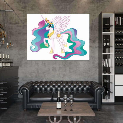 Princess Celestia My Little Pony Friendship Is Magic Cute Beautiful Cartoon Art Wall Art Print Poster