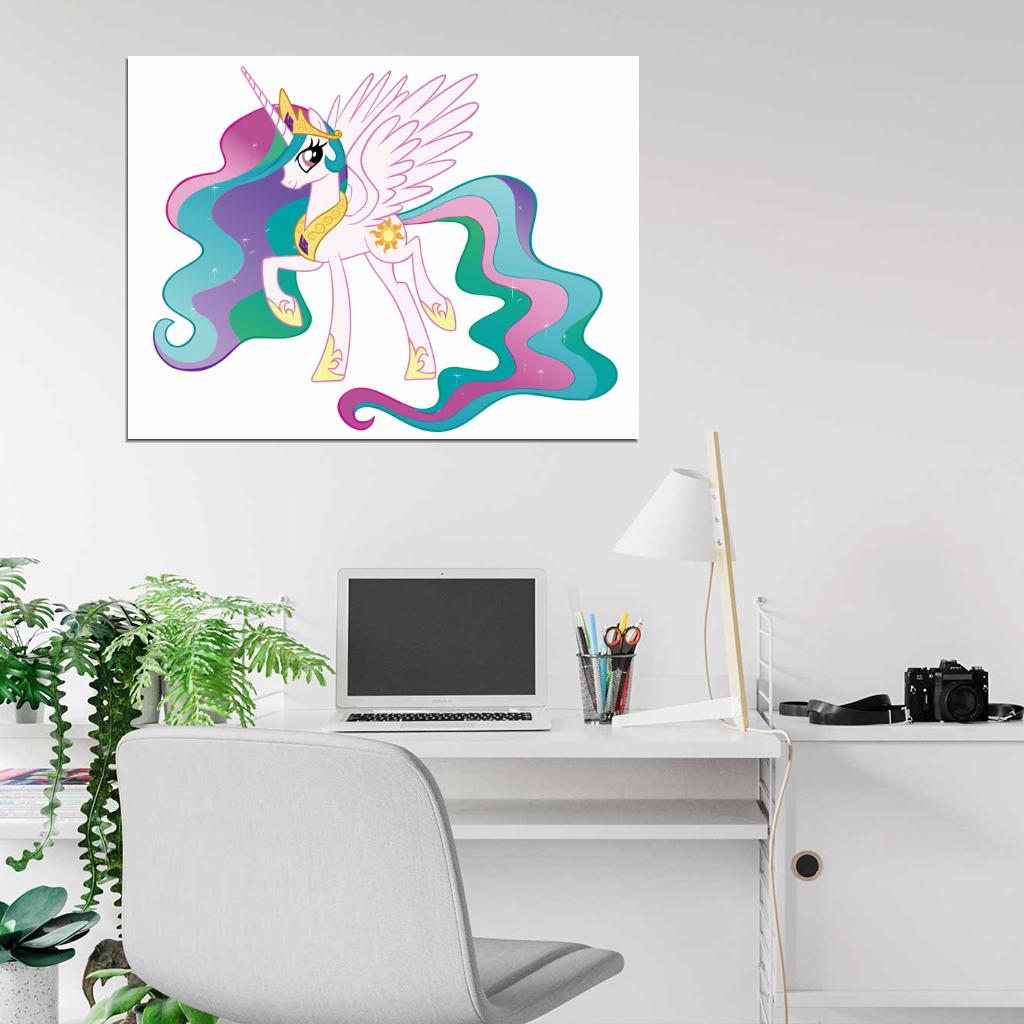 Princess Celestia My Little Pony Friendship Is Magic Cute Beautiful Cartoon Art Wall Art Print Poster