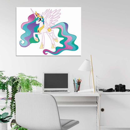 Princess Celestia My Little Pony Friendship Is Magic Cute Beautiful Cartoon Art Wall Art Print Poster