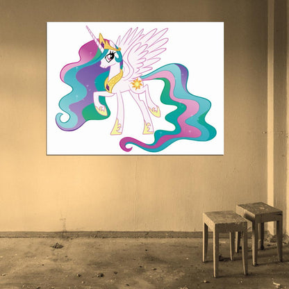 Princess Celestia My Little Pony Friendship Is Magic Cute Beautiful Cartoon Art Wall Art Print Poster