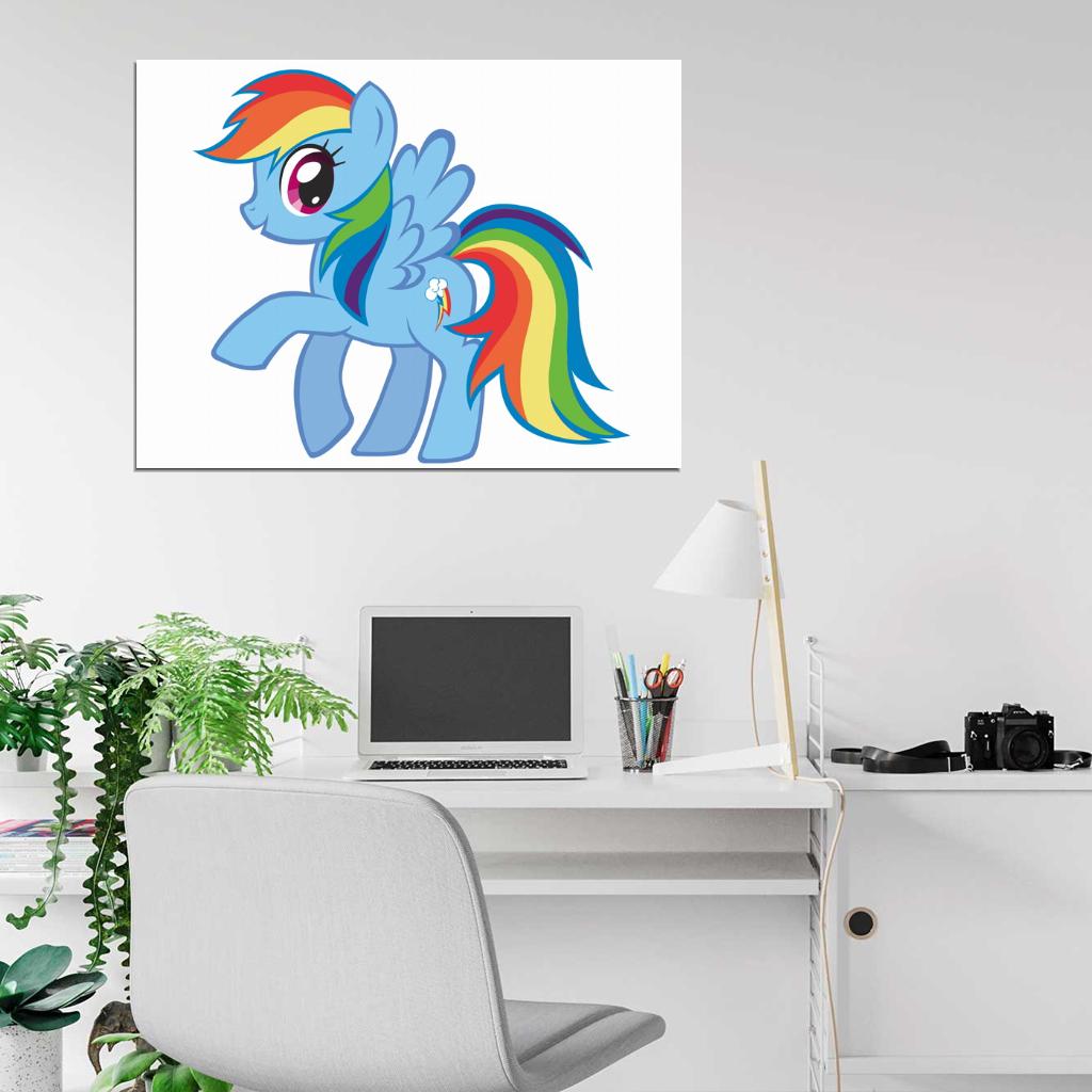 Rainbow Dash My Little Pony Friendship Is Magic Cute Beautiful Cartoon Art Wall Art Print Poster