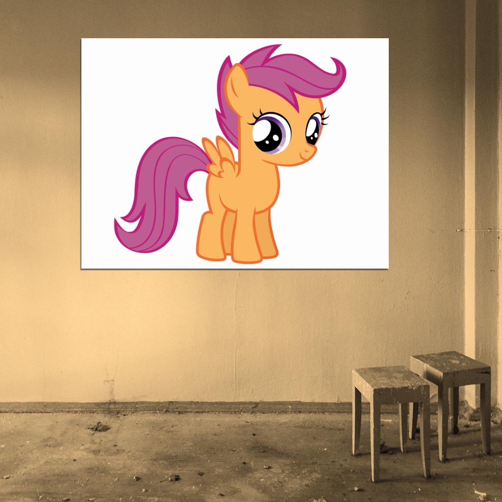 Scootaloo My Little Pony Friendship Is Magic Cute Beautiful Cartoon Art Wall Art Print Poster