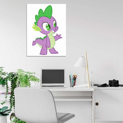 Spike My Little Pony Friendship Is Magic Cute Beautiful Cartoon Art Wall Art Print Poster