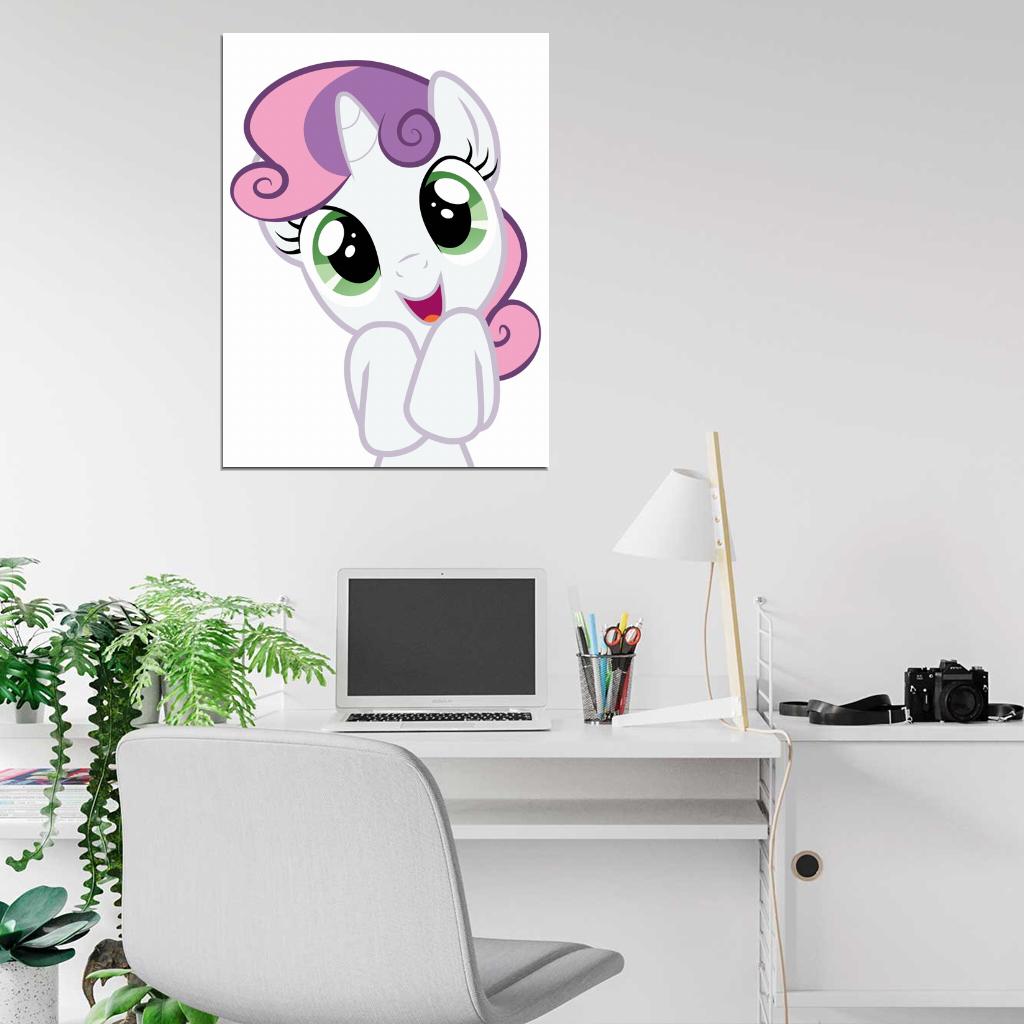 Sweetie Belle My Little Pony Friendship Is Magic Cute Beautiful Cartoon Art Wall Art Print Poster