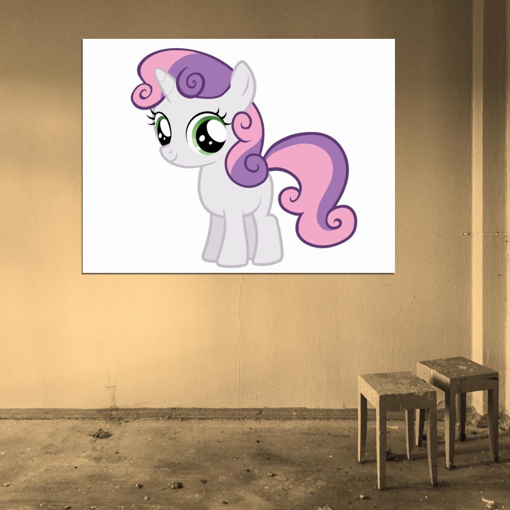 Sweetie Belle My Little Pony Friendship Is Magic Cute Beautiful Cartoon Art Wall Art Print Poster