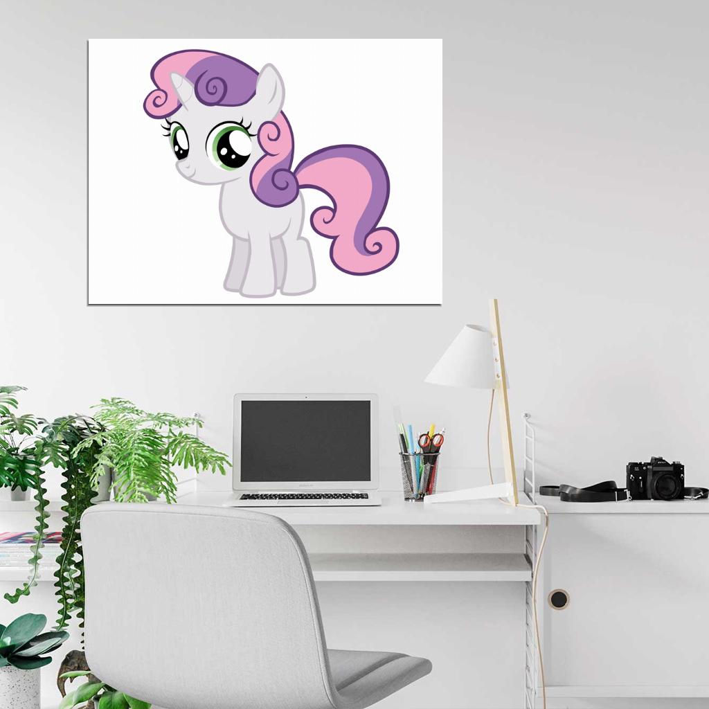 Sweetie Belle My Little Pony Friendship Is Magic Cute Beautiful Cartoon Art Wall Art Print Poster