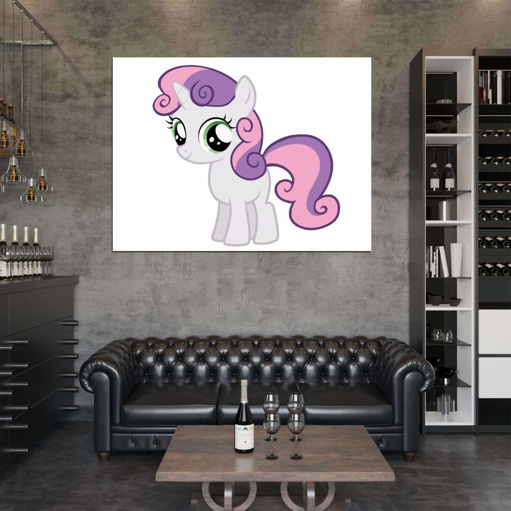 Sweetie Belle My Little Pony Friendship Is Magic Cute Beautiful Cartoon Art Wall Art Print Poster