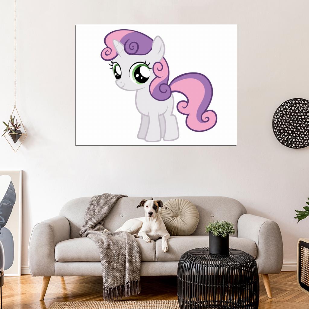 Sweetie Belle My Little Pony Friendship Is Magic Cute Beautiful Cartoon Art Wall Art Print Poster