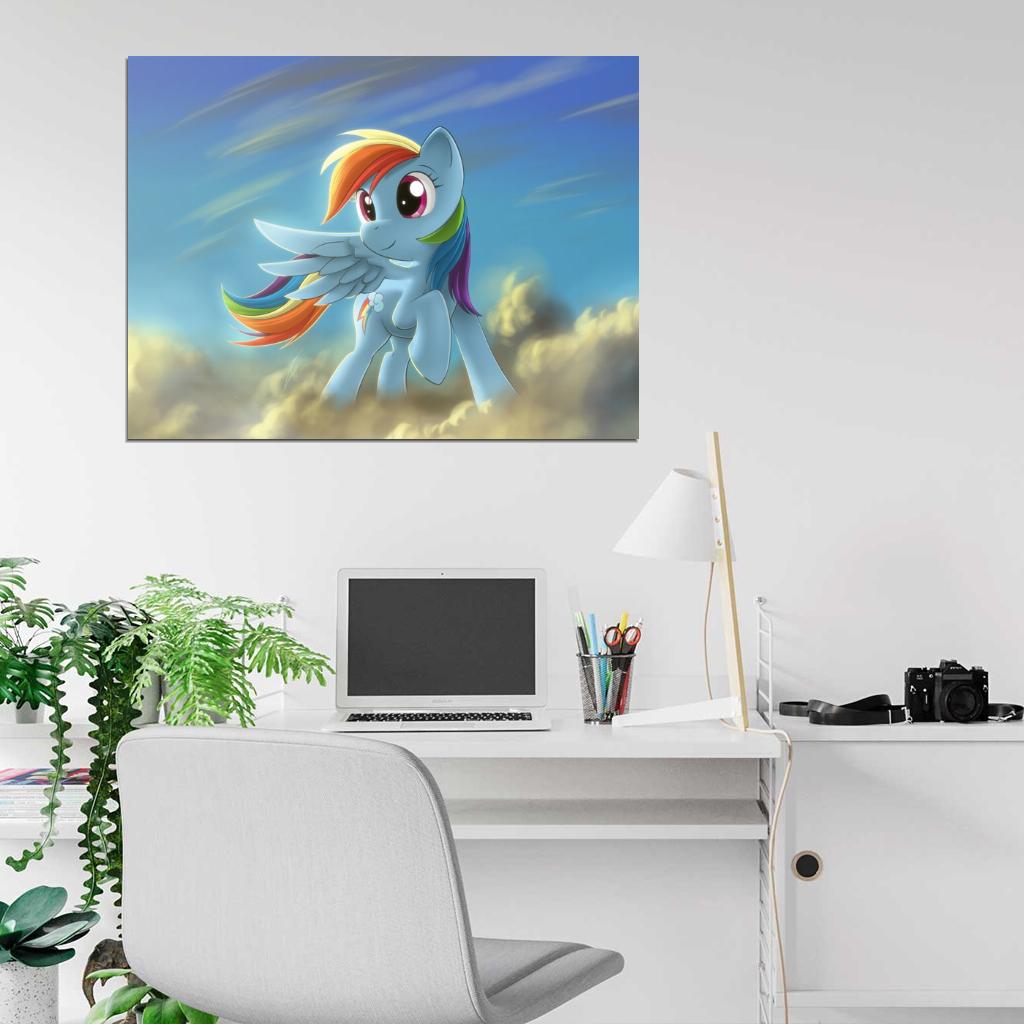 Rainbow Dash My Little Pony Friendship Is Magic Cute Beautiful Cartoon Art Wall Art Print Poster