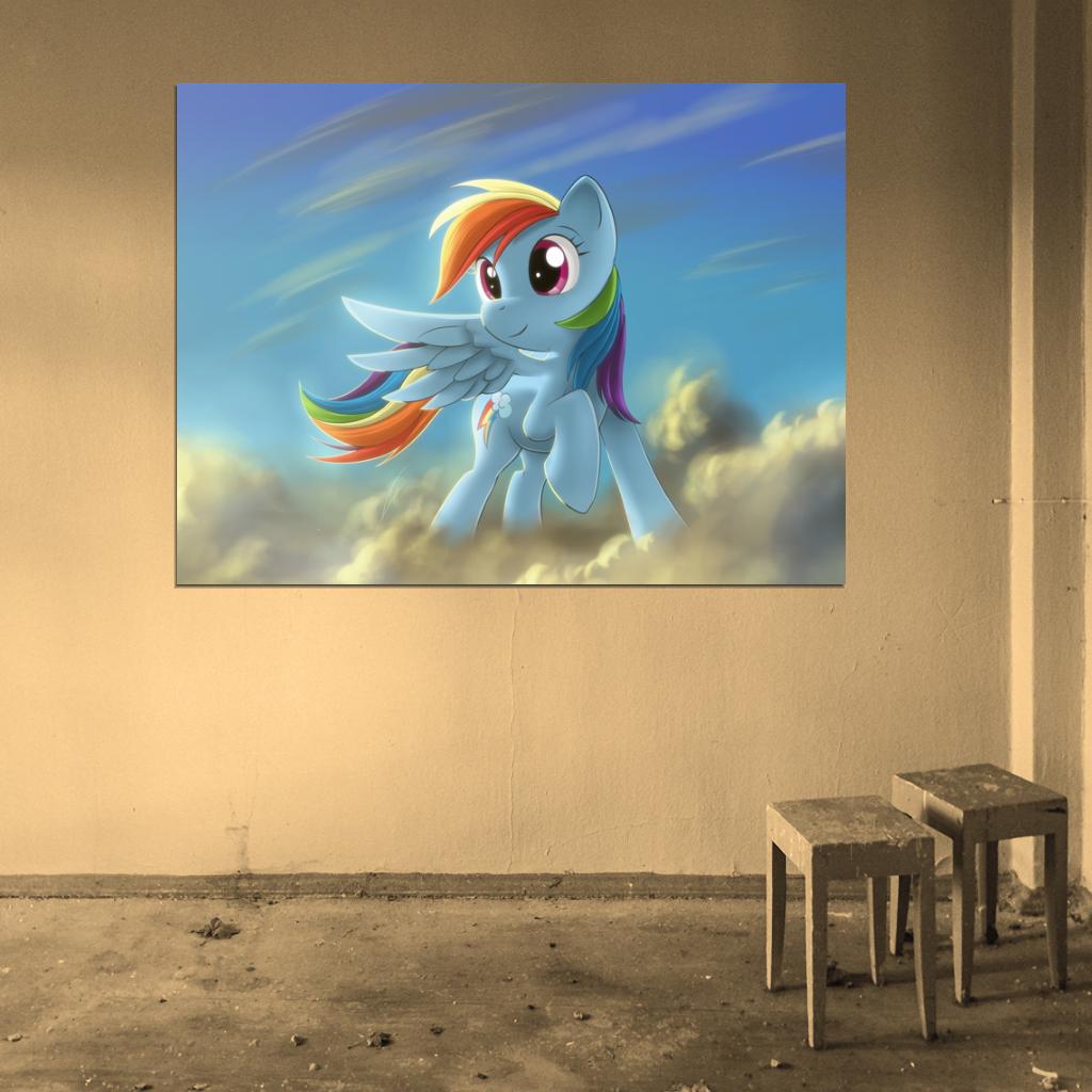Rainbow Dash My Little Pony Friendship Is Magic Cute Beautiful Cartoon Art Wall Art Print Poster