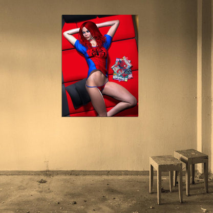 Mary Jane Watson Hot CG Art Sexy Panties Wall Art Print Poster