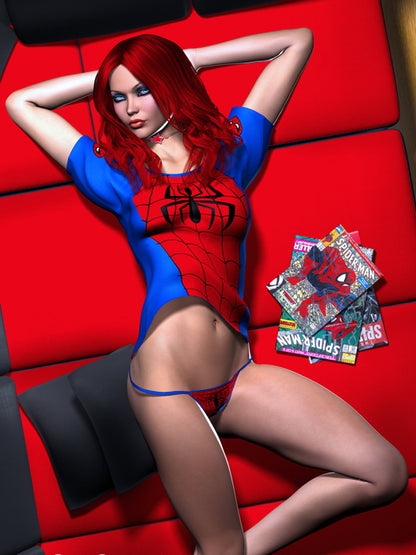 Mary Jane Watson Hot CG Art Sexy Panties Wall Art Print Poster