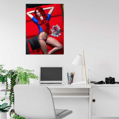 Mary Jane Watson Hot CG Art Sexy Panties Wall Art Print Poster