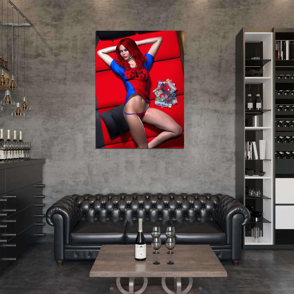 Mary Jane Watson Hot CG Art Sexy Panties Wall Art Print Poster