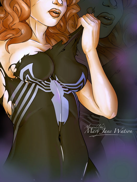 Mary Jane Watson Venom Symbiote Hot Nude Sexy Awesome Art Wall Art Print Poster