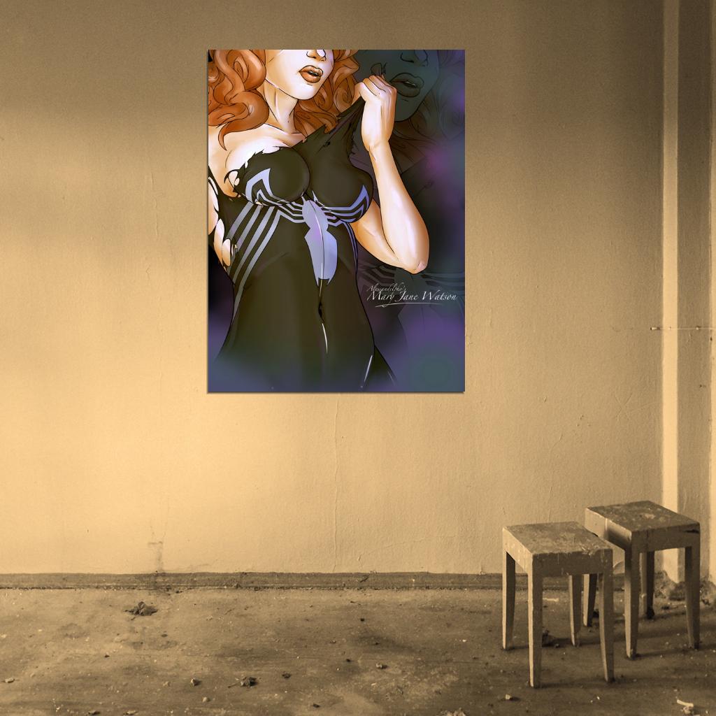 Mary Jane Watson Venom Symbiote Hot Nude Sexy Awesome Art Wall Art Print Poster