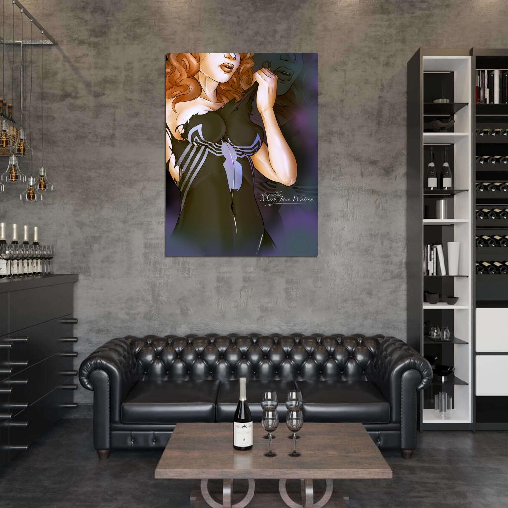 Mary Jane Watson Venom Symbiote Hot Nude Sexy Awesome Art Wall Art Print Poster