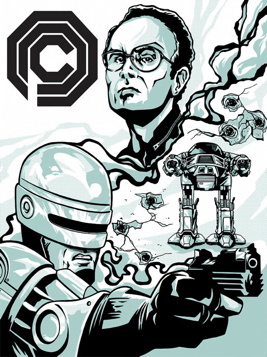 Robocop 1987 Movie OCP ED-209 Clarence Boddicker Awesome Art Wall Art Print Poster