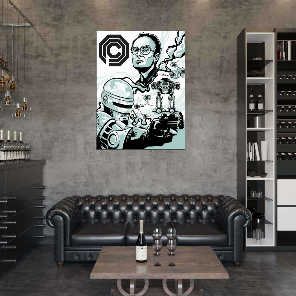 Robocop 1987 Movie OCP ED-209 Clarence Boddicker Awesome Art Wall Art Print Poster