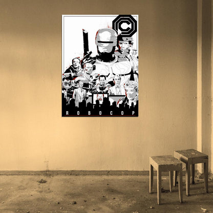 Robocop 1987 Movie Characters OCP ED-209 Alex Murphy Awesome Art Wall Art Print Poster